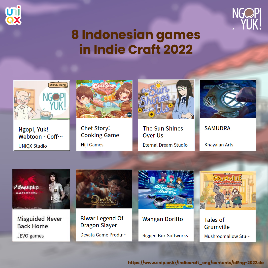 uniqx_studio's tweet photo. Our friends 💕🇮🇩
@nijigamesstudio 
@eternaldream1st 
@Khayalan_arts 
@JevoGames 
@Devata_game 
@mushroomallow_ 
@rbs_studio 
 #indiedev #indiegamedev #indiegame #recommendedgame #gamedevelopment #gamedesign #gamedeveloper #gamedev #bestgame #indiecraft #indiecraft2022 #ditoland https://t.co/B4VKkJU0hb