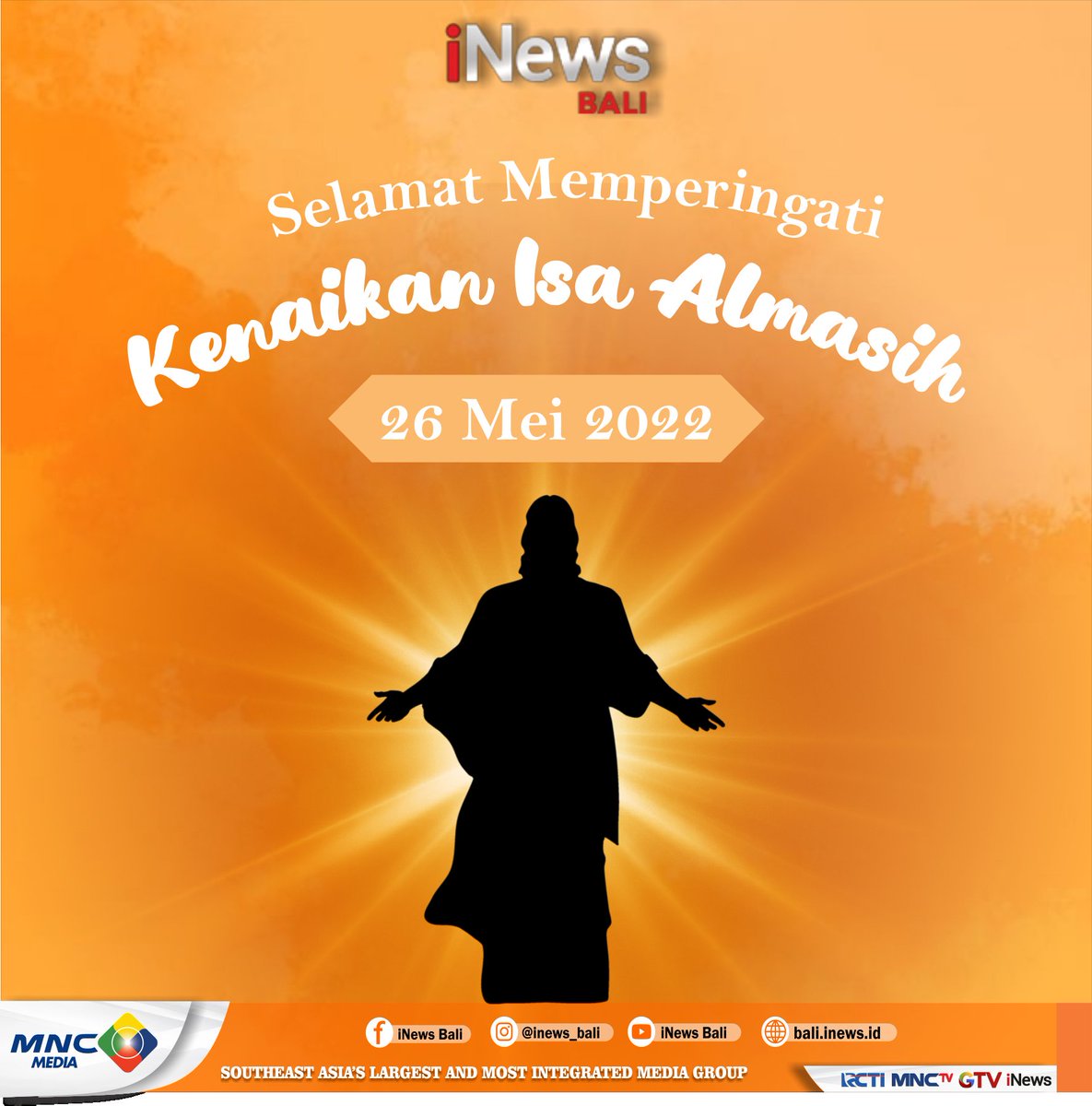 Selamat memperingati kenaikan Isa Alamasih, 26 Mei 2022.
#isaalmasih #kenaikanisaalmasih #isaalmasih2022 #iNewsBali