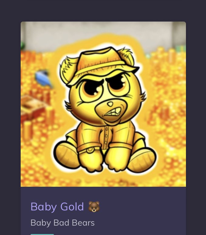 Looks like the baby bear 🐻 ate Goldilocks! #BabyBadBears

 jumpnet.enjinx.io/eth/asset/18c0…