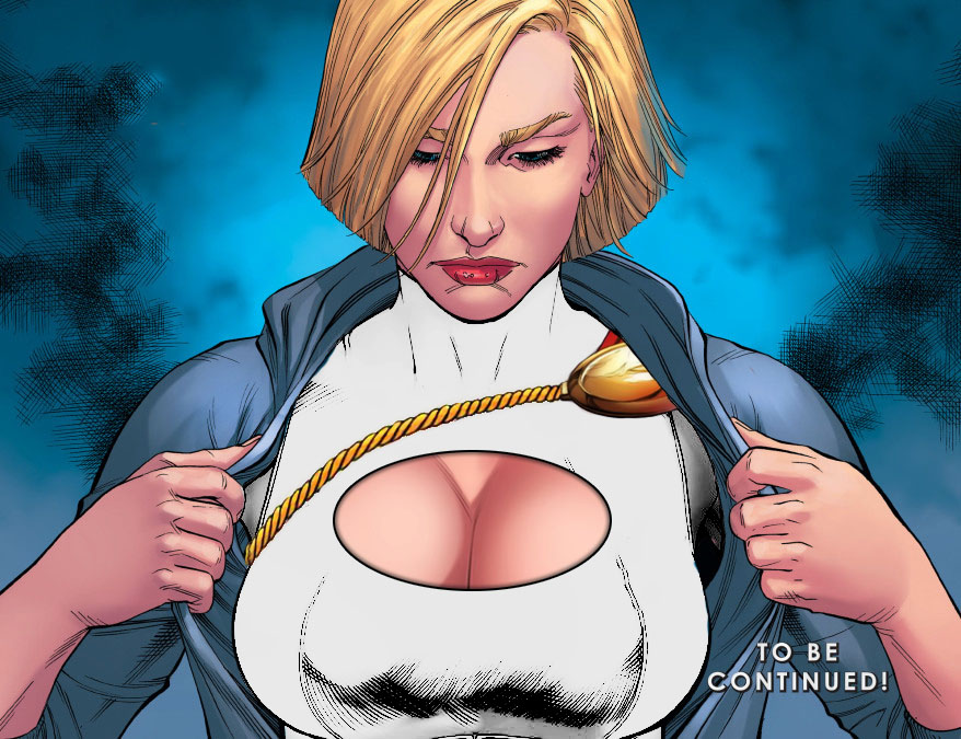 I don't have a S on my chest.
I don't represent hope.

Sometimes you need more than hope. You need something real.

I won't lie to you
I won't sugar coat the stakes
I will protect and save you.

I have no symbol, except myself.

They're real. 

I'm real.

I'm Power Girl.