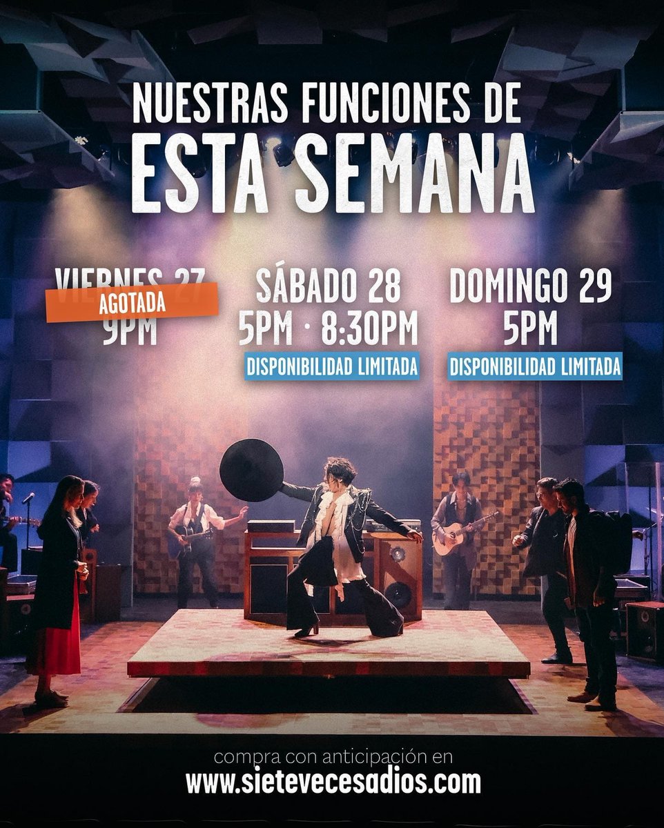 Clara_Castro_C's tweet photo. #Repost IG @sietevecesadios
• • • • • •
Apúrenle que se están acabando 😬😬😬😬 #sietevecesadios #teatro
#FernandaCastillo #GustavoEgelhaaf #CesarEnriquez
BOLETOS 🎟️ https://t.co/DyfQo6br5U https://t.co/Nbf2PtMjts