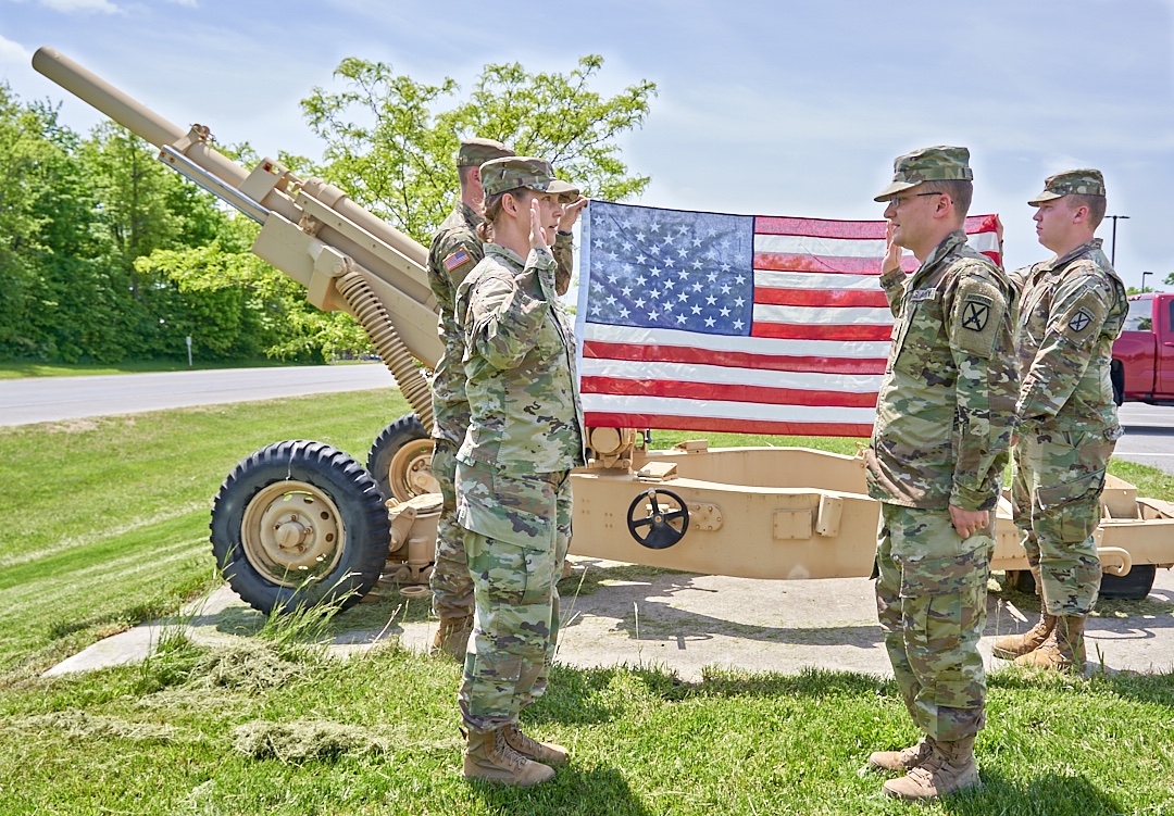 10th Mountain Division Artillery (@10thmtndivarty) on Twitter photo On this glorious day, Cpl. Jonathan Schlieb reenlisted in the #USArmy besides the M102 howitzers in front of the <a href="/10MTNDIV/">10th Mountain Div.</a> Artilllery headquarters. In photo, Cpl. Schlieb recites the oath of enlistment as he is sworn in by Capt. Ashley Solonar, commander, HHB, 10th MTN DIVARTY. On this glorious day, Cpl. Jonathan Schlieb reenlisted in the #USArmy besides the M102 howitzers in front of the <a href="/10MTNDIV/">10th Mountain Div.</a> Artilllery headquarters. In photo, Cpl. Schlieb recites the oath of enlistment as he is sworn in by Capt. Ashley Solonar, commander, HHB, 10th MTN DIVARTY.