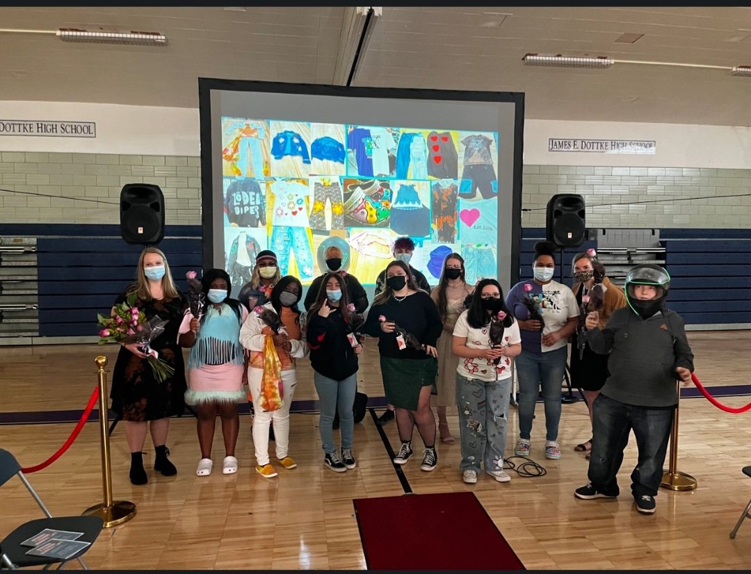 MrsWardlowA's tweet photo. Phoenix Fashion: Runway Life Fashion Show was a success today! So proud of   the students for rising to the challenge and overcoming their fears. #wawmproud @DottkePBLHS https://t.co/8U6AEMOVhv