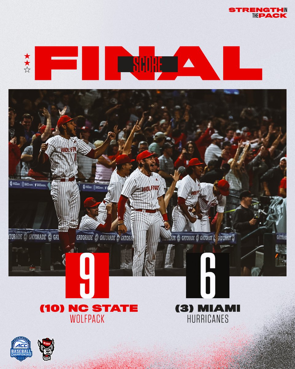 NCStateBaseball's tweet photo. The Pack is SEMIFINAL BOUND! https://t.co/0eA4LMYxXz