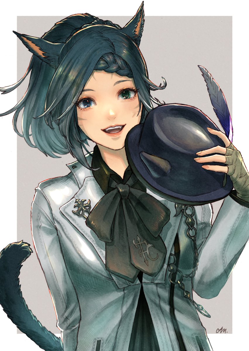 1girl miqo'te animal ears tail cat ears solo cat tail  illustration images