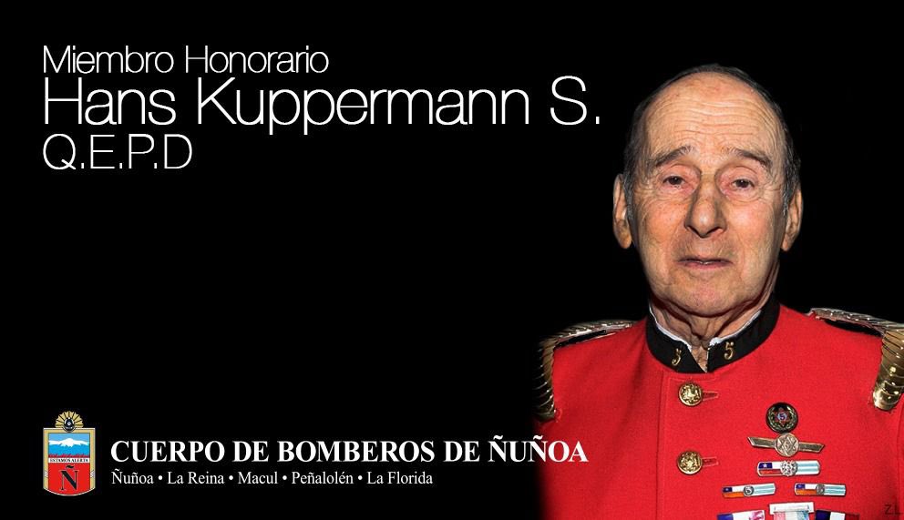 Lamentamos comunicar la triste partida del Miembro Hon. de la Institución y Vol. Honorario de <a href="/BombaIsrael/">Bomba Israel</a>, Sr. Hans Kuppermann Spicker (QEPD), con premio por 45 años de servicio. Enviamos nuestras sinceras condolencias a su familia y a toda su Compañía. #EstamosAlerta