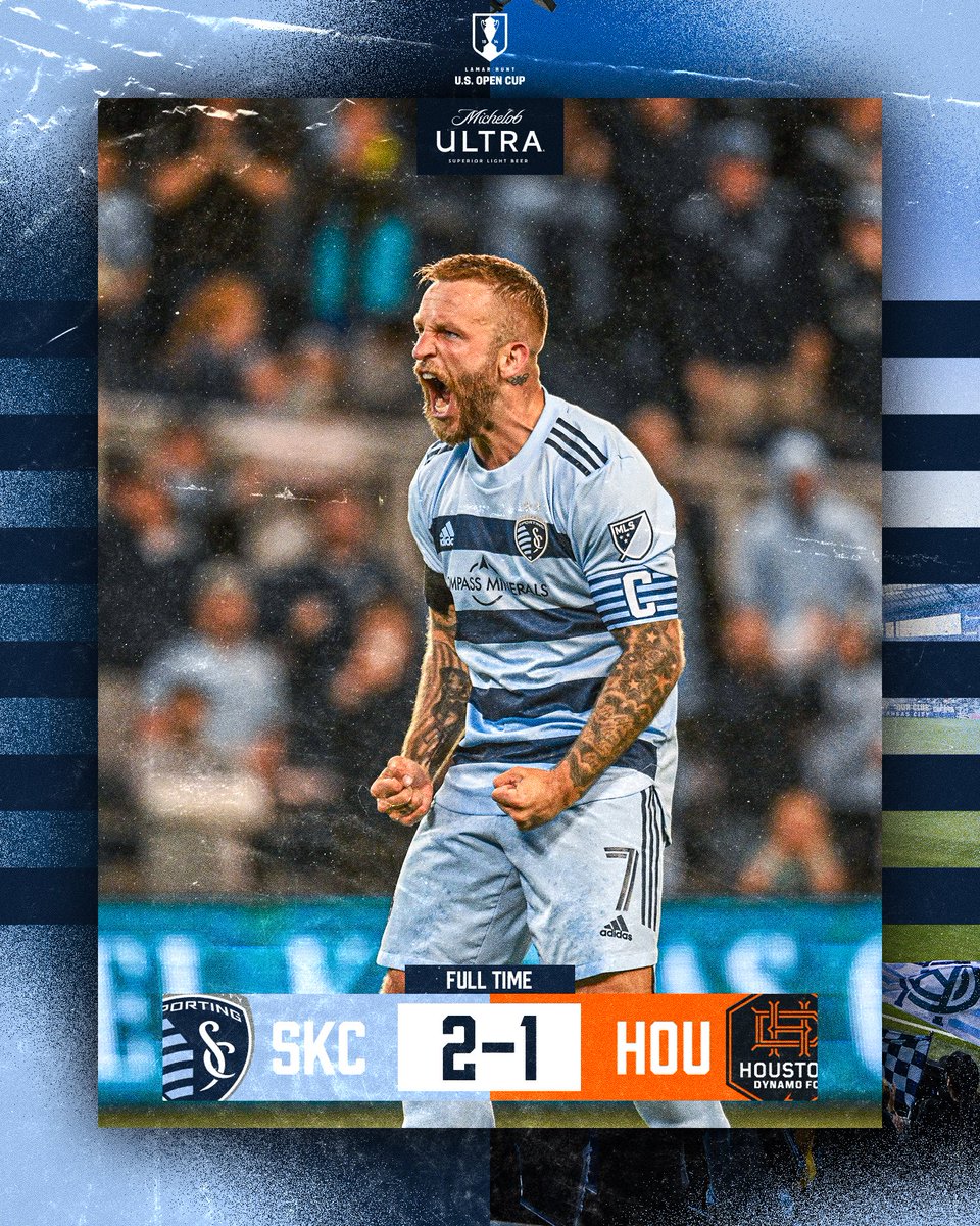 SportingKC's tweet photo. ON TO THE NEXT ONE!

We're into the quarterfinals of the U.S. Open Cup!

#SportingKC | @MichelobULTRA https://t.co/An8lS07dPz