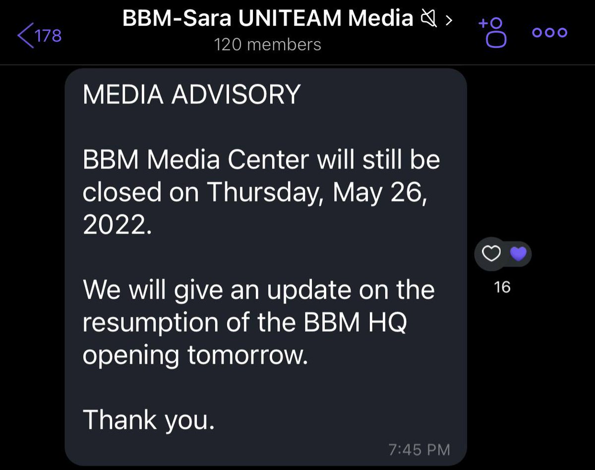 rapplerdotcom's tweet photo. NOW: President-elect Bongbong Marcos holds what appears to be a press briefing for select media outfits. His Press Sec Atty Trixie Cruz Angeles by his side. We were not told of this briefing, and were told their HQ is closed today. Net25, SMNI, GMA only ones there. | @lianbuan https://t.co/Y7Ey4kIFNY