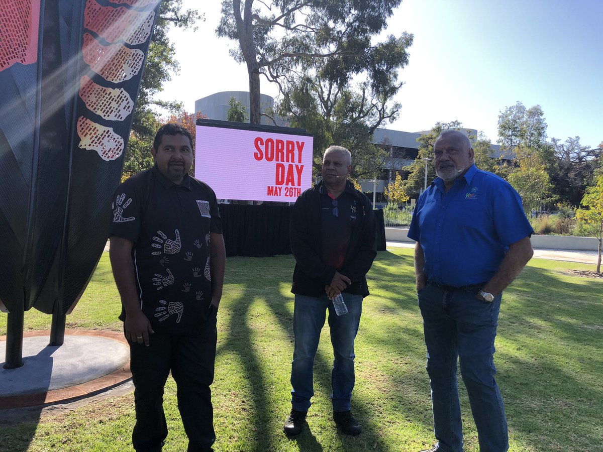 Rev Mitchell Garlett, Nick Abraham and Jim Morrison getting ready for today’s livestream Sorry Day 2022 event in Perth. Watch at 11am here: youtu.be/zX-bVaXlkoY #TrutheJusticeHealing #SorryDay