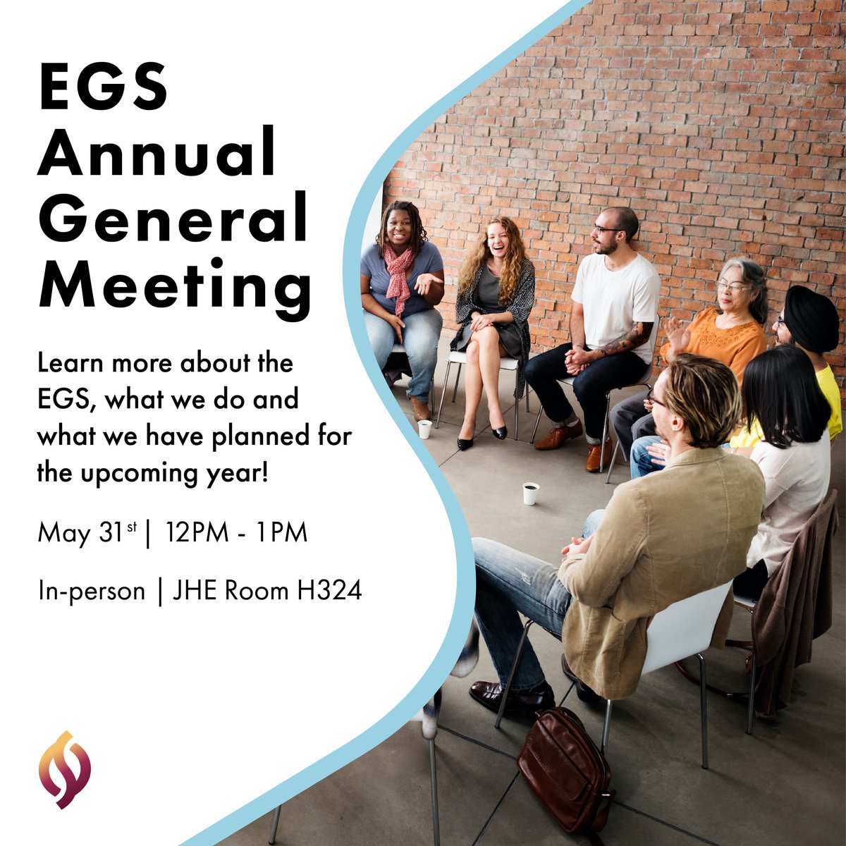 We’re hosting our annual general meeting on May 31st from 12PM -1PM. Come and join us in-person in JHE Room H324 to learn more about the EGS, what we do, and we have planned for the upcoming year! 

Register using the link in bio!