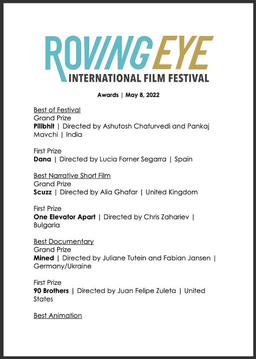 YAY! Our debut short PILIBHIT wins "Best of Festival Grand Prize" at the recently concluded 17th Roving Eye International Film Festival, part of the prestigious <a href="/RIFilmFest/">RIFilmFest</a> Rhode Island International Film Festival 🤩

Thank you Shawn Quirk for this huge honor 🙏