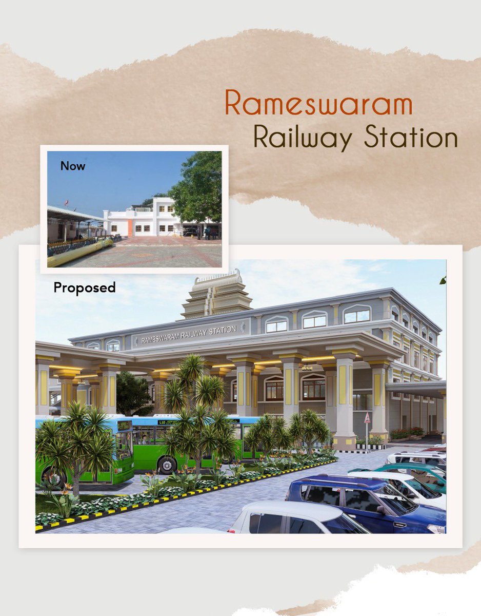 AshwiniVaishnaw's tweet image. Five railway stations will be redeveloped into world-class stations in Tamil Nadu. 

#NayeBharatKaNayaStation
#WhistlePodu