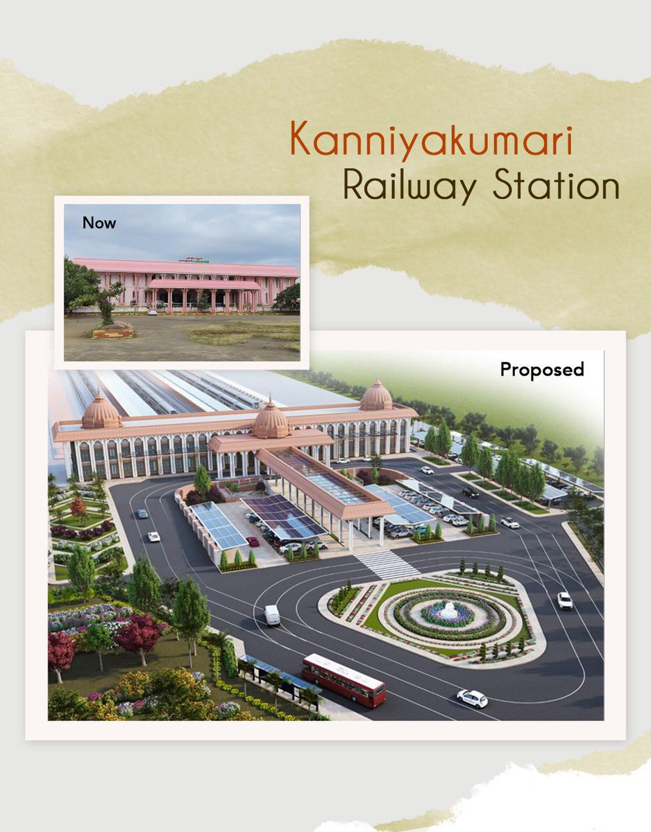 AshwiniVaishnaw's tweet image. Five railway stations will be redeveloped into world-class stations in Tamil Nadu. 

#NayeBharatKaNayaStation
#WhistlePodu