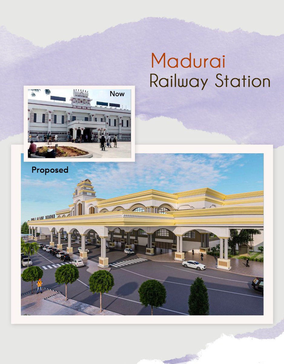 AshwiniVaishnaw's tweet image. Five railway stations will be redeveloped into world-class stations in Tamil Nadu. 

#NayeBharatKaNayaStation
#WhistlePodu