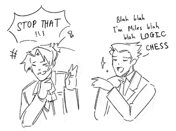 @kitschclown The reason why Edgeworth's imaginary chess dimension game goes like "haha I throw pieces at YOURS" instead of proper move planning and stuffs is because Phoenix. He tried to teach Phoenix chess once. It ended in them both taking cover and throwing chess pieces at each other. 