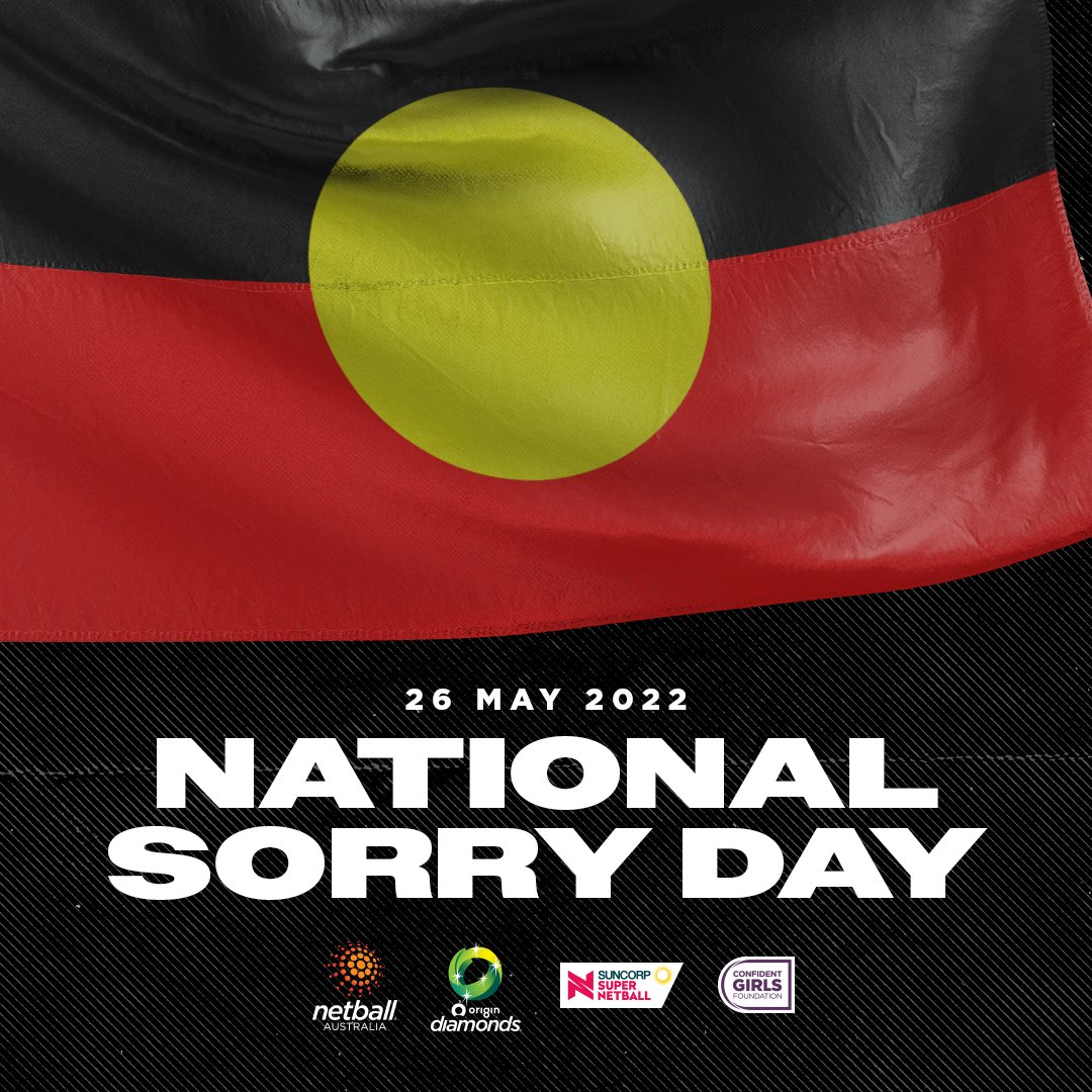 Today is National Sorry Day, a time for @netballaust, @aussiediamonds, @supernetball the @confidentgirlsfoundation and our communities to pause, reflect, remember and place our love and support behind the Stolen Generations and their families.

#NationalSorryDay