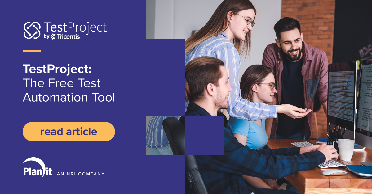 PlanitTesting's tweet photo. Keen to try #TestProject from #Tricentis but don't know where to start? Find out what the free #testautomation tool offers, and how easy it is to use with mobile apps and more. https://t.co/dsiQB1DEZn https://t.co/AFzH82I8vj