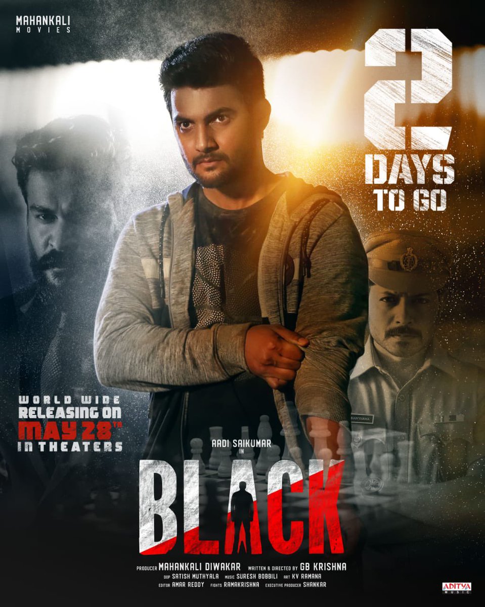 baraju_SuperHit's tweet photo. @AadiSaikumar ‘s #Black Arriving In 2 Days . Directed By #GBKrishna , #BlackFromMay28th . https://t.co/dV5lg6z0dQ