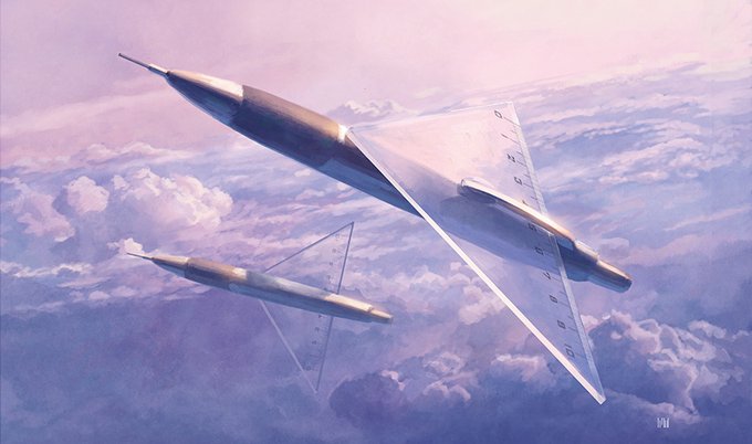 シャーペン 三角定規で戦闘機 子ども時代の空想をプロが全力で描いたイラストに反響 1 2 ページ ねとらぼ