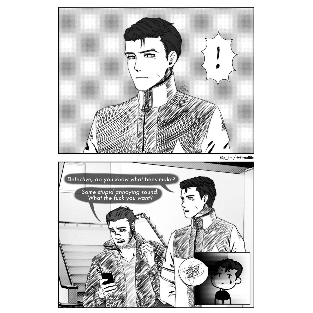 Gavin is just impossible _ :(´ཀ`」 ∠):_

#DetroitBecomeHuman #RK900
#RK1K #RK200 #RK800 #900gavin #reed900