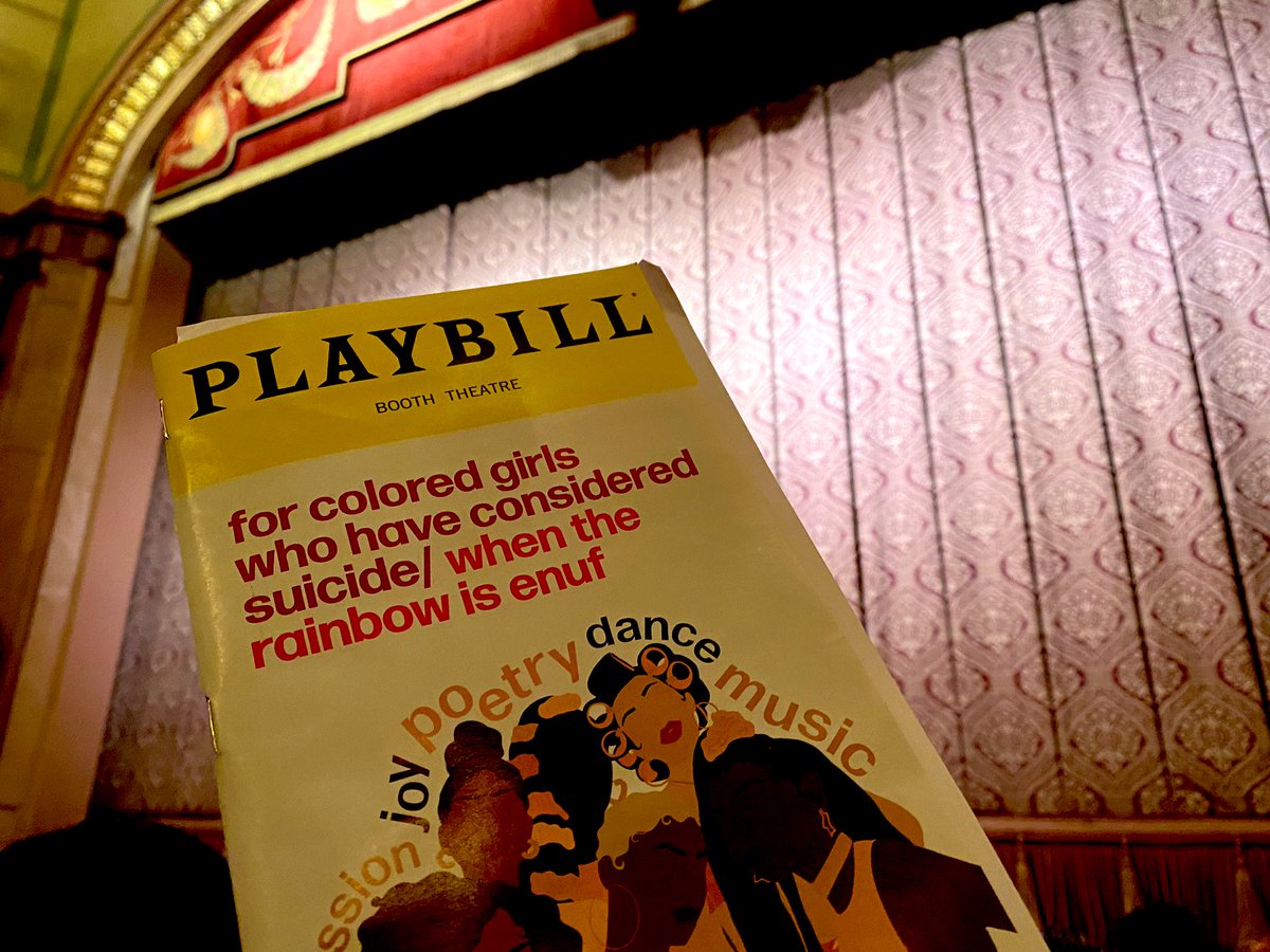Amazed by the work of the actresses and the rhythm of the book.

<a href="/FCGonBroadway/">for colored girls - Broadway</a> is a must-see. 

(And the <a href="/TDFNYC/">TDF</a> seats were excellent as always!)