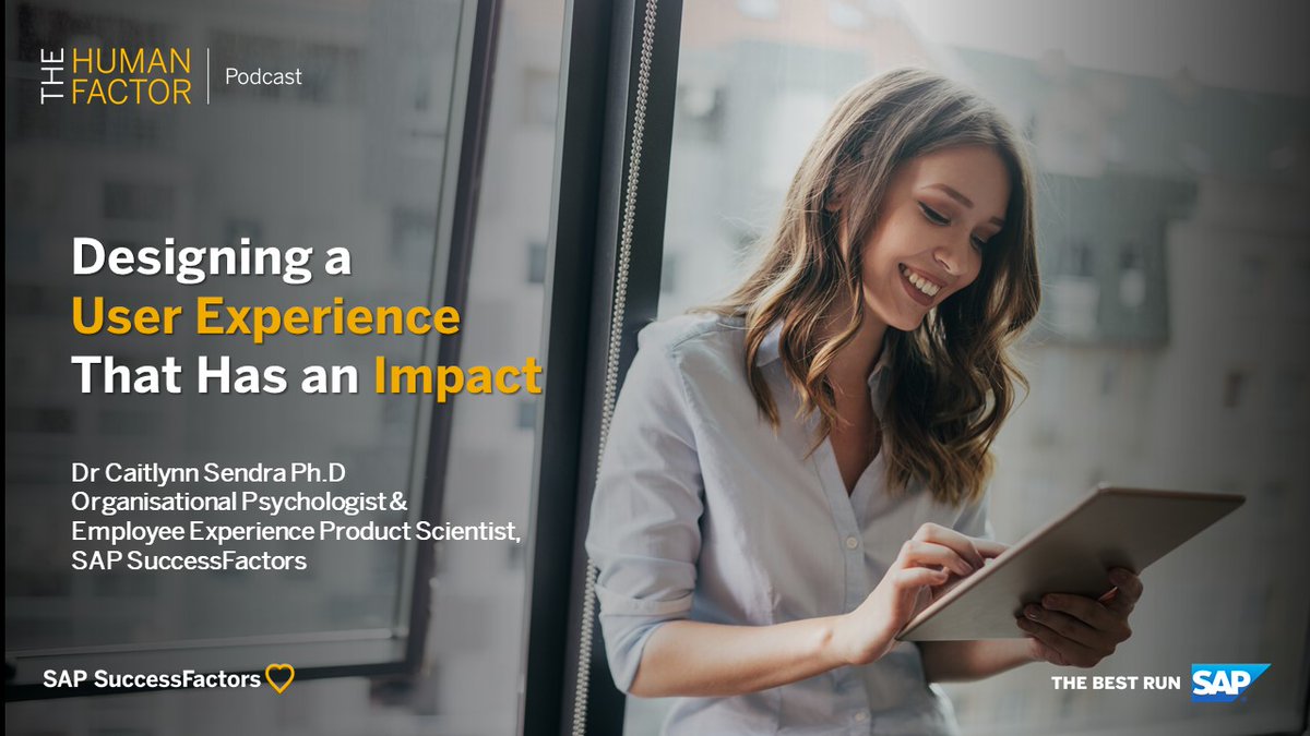 SAPUKIreland's tweet image. In this episode, Caitlynn Sendra, #employeeexperience specialist and organisational psychologist, explores how we can use psychology best practices to ensure that the user is always at the centre of our solutions.
Listen now 👉 sap.to/6018zOurK