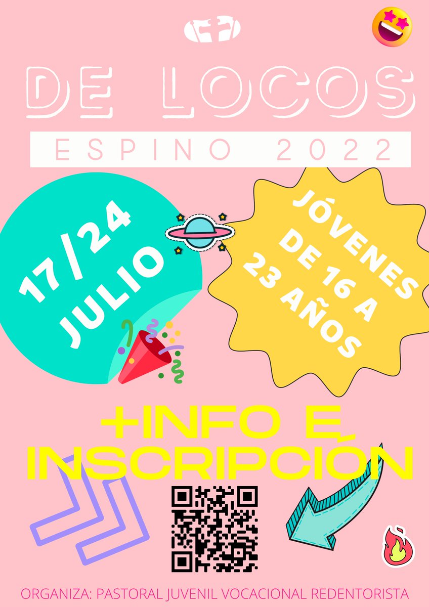 RedentoristasES's tweet photo. ¿Te animas a vivir un verano diferente?
¡Apúntate al Espino 2022! @PJVREsp
➡️ https://t.co/OnAw6AZ4dQ
#PJVR https://t.co/D5MrXFlOK5