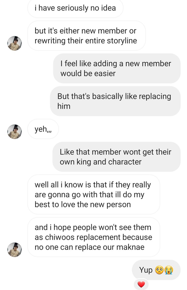 CheeseElle's tweet photo. Me and my friend were talking about the Chiwoo situation. I can't help but feel like it's so sketchy and sudden. I hope Chiwoo and the members are okay ❤️
#ThankYouChiwoo
#Kingdom #Kingmaker #CHIWOO https://t.co/b8IL8bKcf1