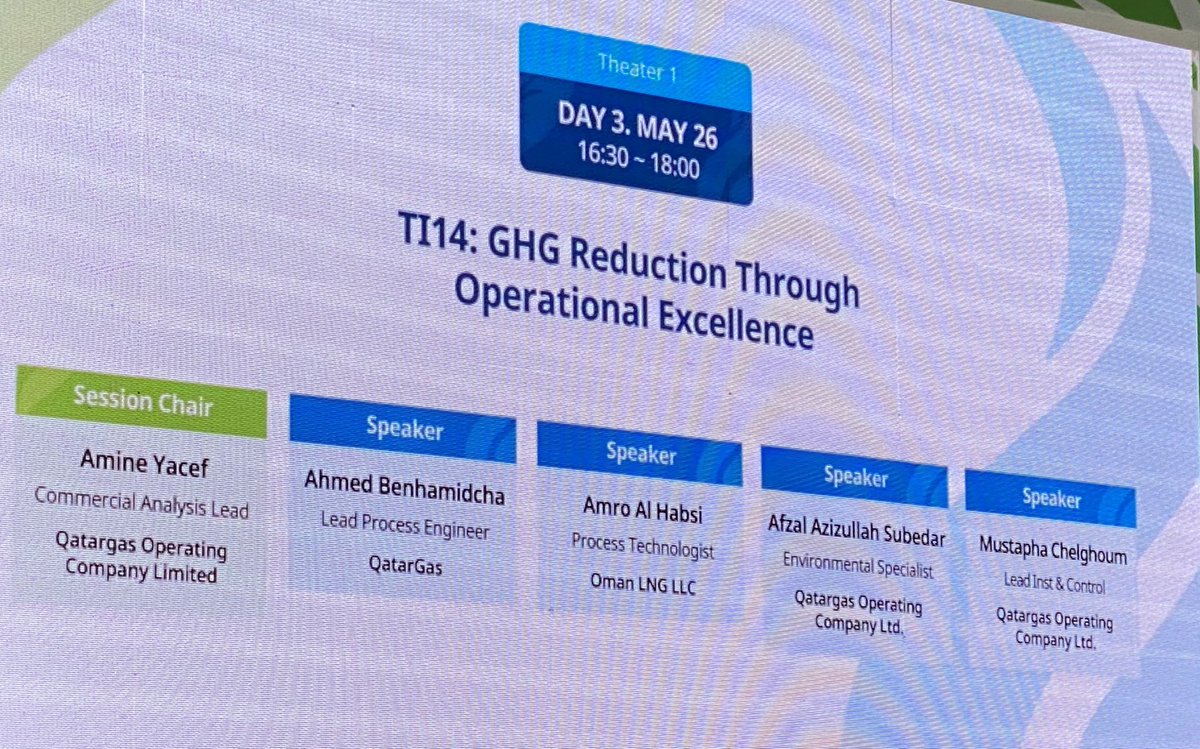 DrAlmatani's tweet photo. An Omani star is shining in WGC2022 in Korea. Amro Alhabsi, a process technologist at @OmanLNG, presented an excellent perspective on the role of technology in driving a greener future. I am so proud of our young Omani engineers, who show a leading role n sustainability. https://t.co/6dP0hX2jR7