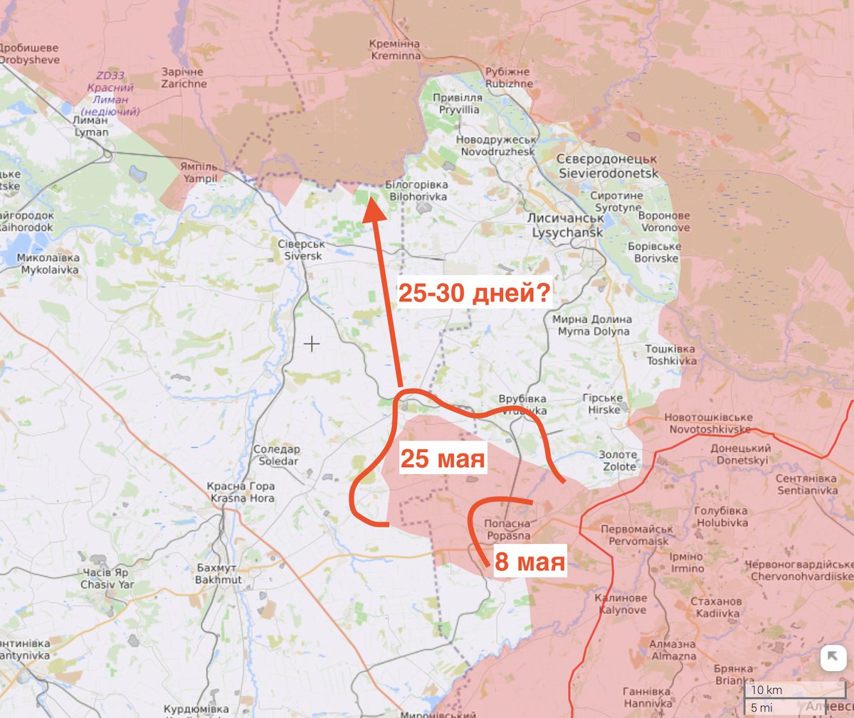 ChrisO on Twitter: "1. Severodonetsk is very far from being encircled ...