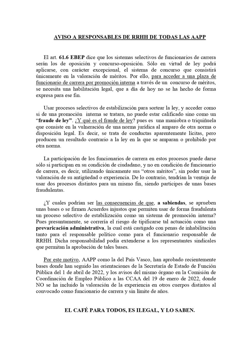 interinsbalears's tweet photo. Cada vez son más los interinos en abuso de temporalidad q nos comentan q iniciaran acciones penales contra los responsables de RRHH, Políticos y sindicalistas, q impidan su estabilización por firmar Acuerdos con disposiciones aparentemente fraudulentas. @FELIB_info 
#FijezaYA https://t.co/9ydpebCTbq