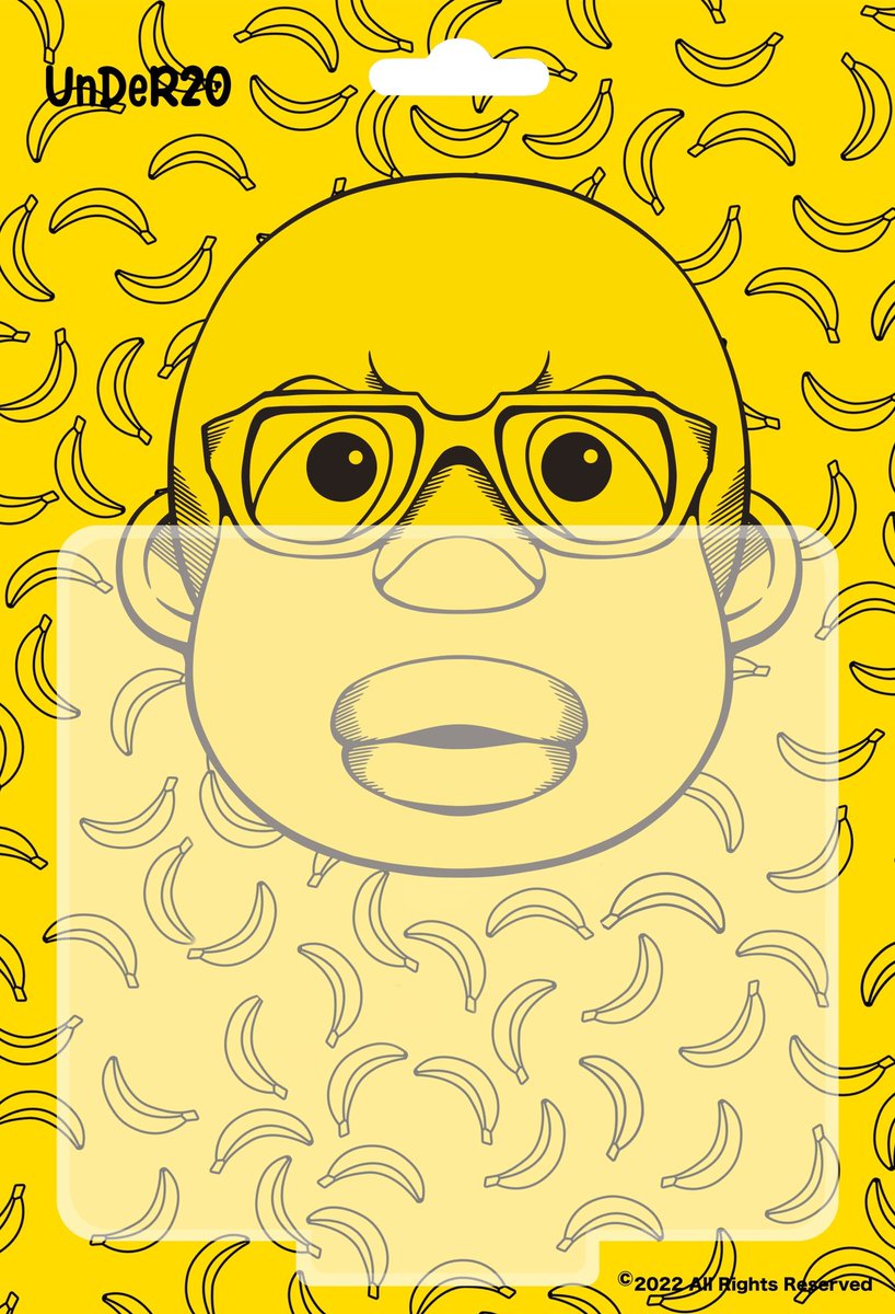 UnDeR20_Studio's tweet photo. The card front and back design of the Chinese BOY toy designed by UnDeR20.The front is very simple, with the idea of the yellow banana coming from a banana shirt that China BOY's clothing brand had on sale. On the back of the card is a description of the movability of the toy. https://t.co/uO3NLDja8J