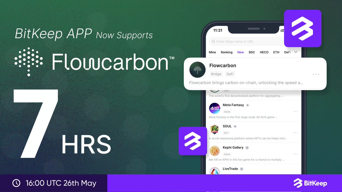 BitgetWallet's tweet image. (1/2)🔥Check out @weareflowcarbon on #BitKeep wallet.

🌎Let&apos;s unlocking crypto markets to protect the earth with #BitKeep and #Flowcarbon.

⏰-THE Flowcarbon $GNT PRIVATE SALE ENDS IN 

7 HRS 
(16:00 UTC 26th May)