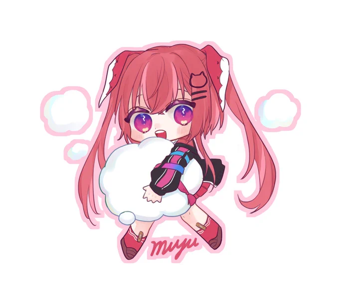 ファンマふわふわしてて可愛い(縁ありと縁なし!) #むにゃーと 