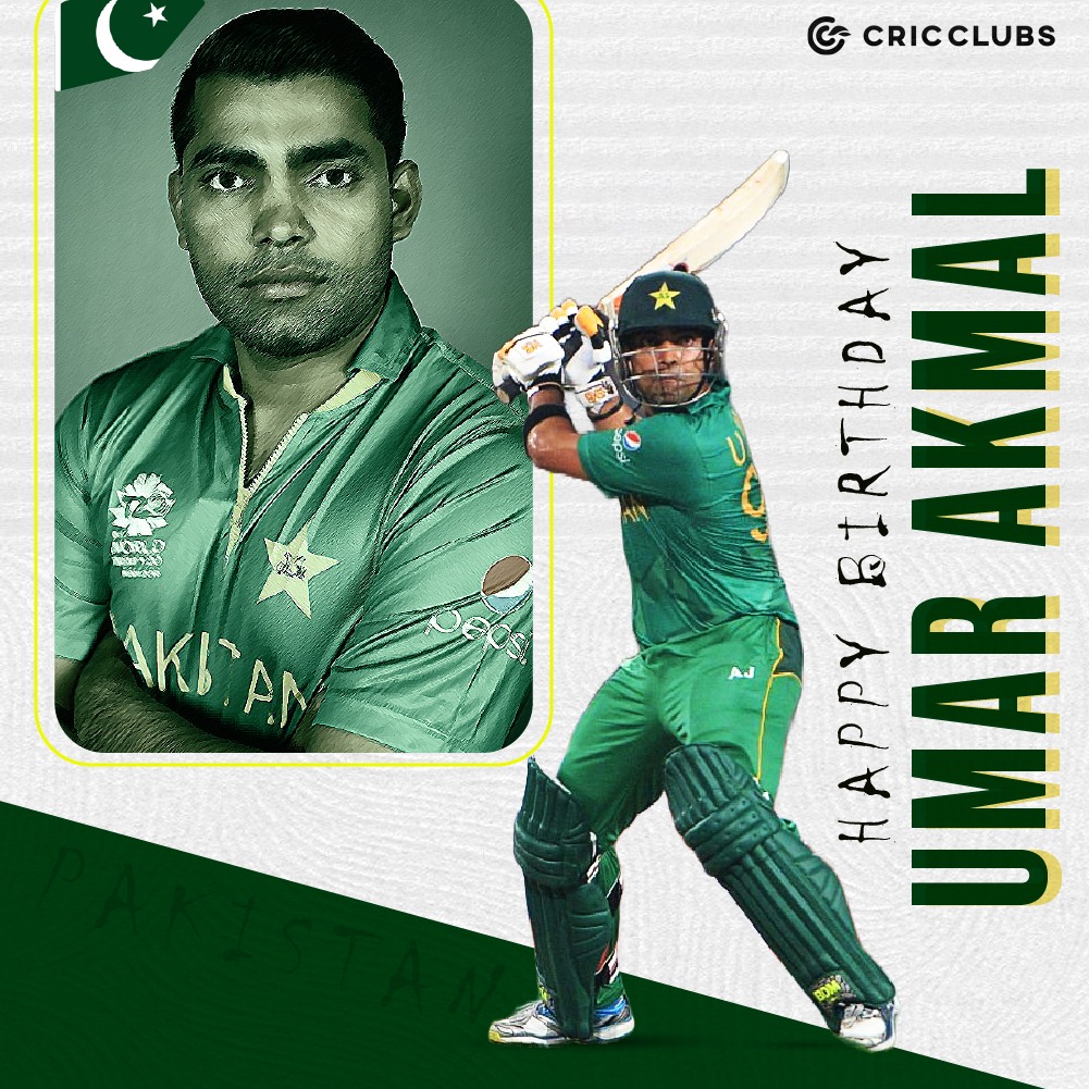   221 International Matches 5887 Runs 139 WK Catches
Wishing Pakistan Batman Umar Akmal a very Happy Birthday 