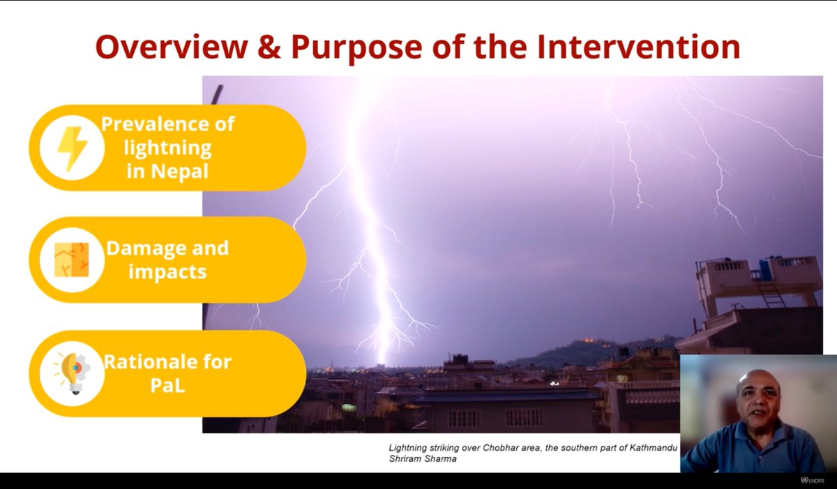 AsiaPrepared's tweet photo. 🌩🇳🇵Shyam Jnavaly, NDRRC, details NPP’s initiatives to instill knowledge and safeguard the localities on Protection against Lightning (PaL). NPP has strengthened the capacity of local actors and communities in their preparedness and response to the impacts of lightning. 🌩🇳🇵 https://t.co/VgvtEKRxDP