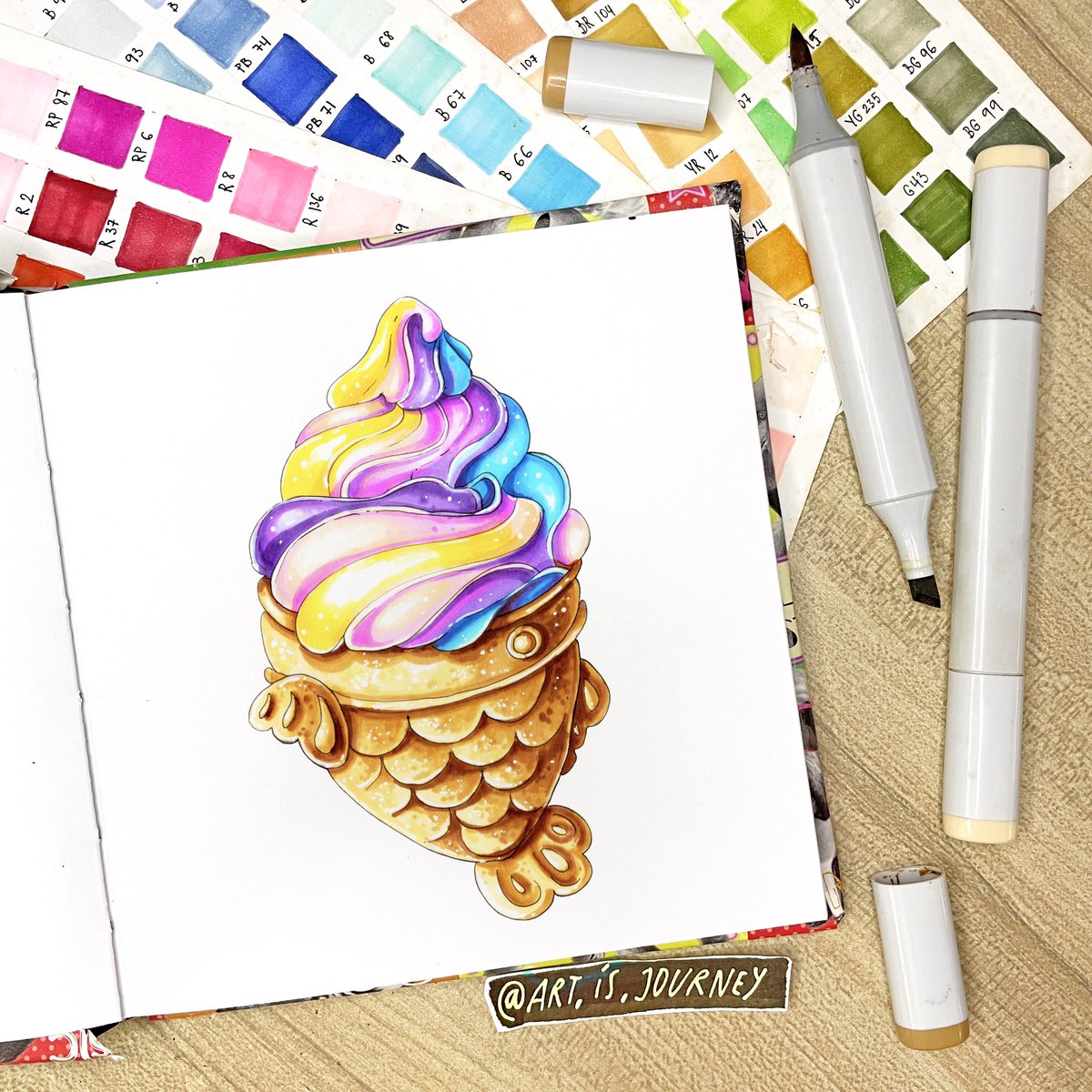 art_is_journey's tweet image. Today I am working on the new marker tutorial🍌are you waiting for it?😊 #copicartist #copicmarkertutorial #markerart #copictutorial