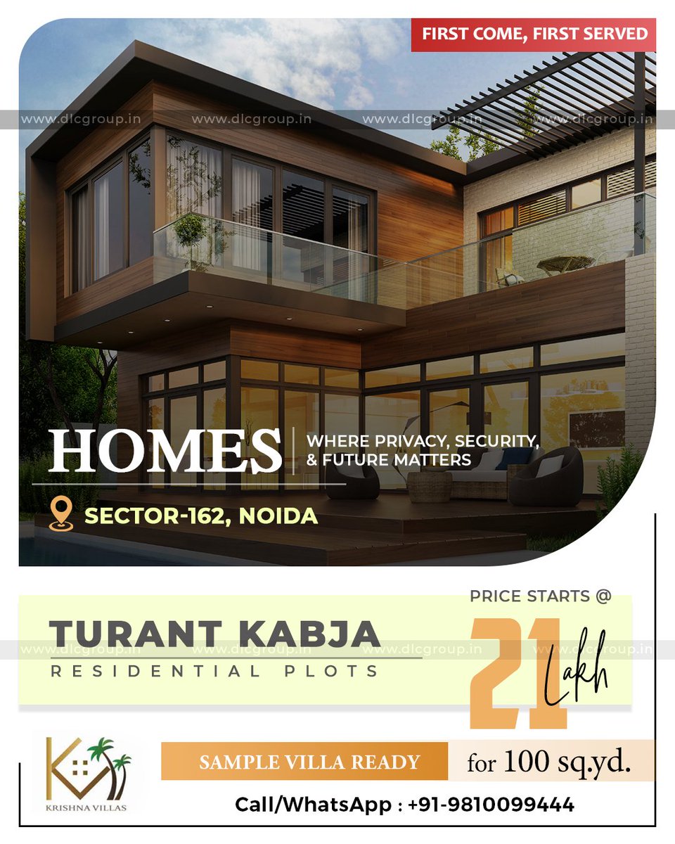 dlcgroupoffl's tweet image. DLC Group is presenting Residential Plots in Noida Sec-162
9810099444
dlcgroup.in

#noidaplot #residentialplot #ResidentialProperties #plotsinnoida #propertyinvestment #propertyforsale #realestate #realestateinvestment #dlcgroup #dlcllp #DeepakGupta #krishnavillas
