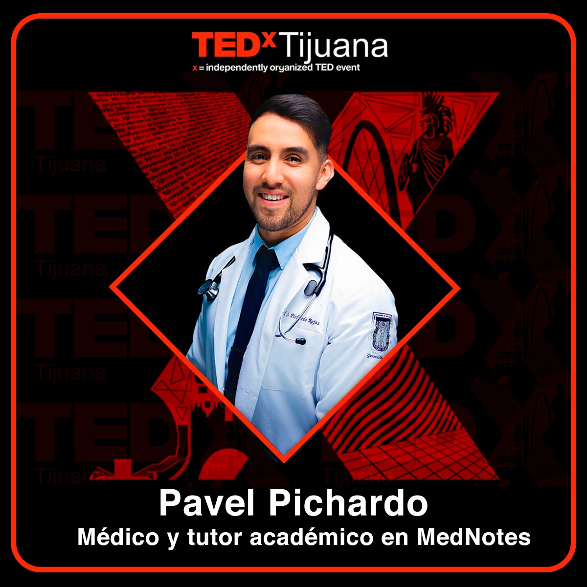 TEDxTijuana's tweet image. #TEDxSpeaker🎤
Para Pavel, Cimarrón y miembro de la Society for Neuroscience (San Diego), la medicina no es tan complicada como muchos la hacen parecer. 

⭕ Presente en #TEDxTijuana2022 ¡Acompáñanos!

__
#TEDxSpeaker #TEDxTalks #TEDx #Tijuana