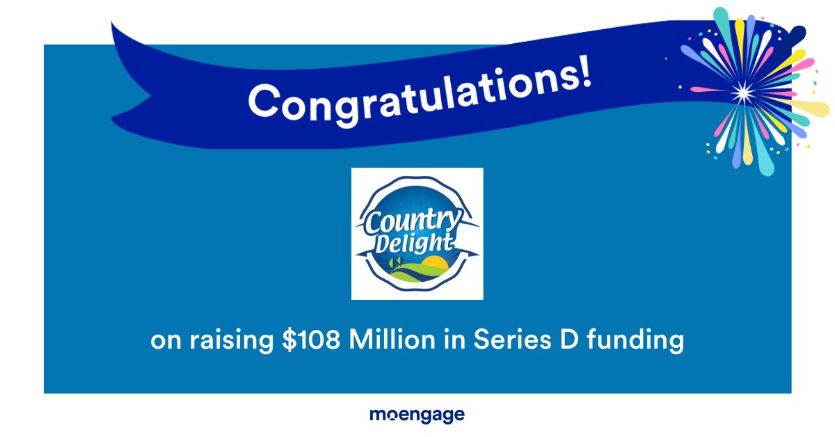 Congratulations to team #CountryDelight on raising a spectacular $108m in its latest round of funding! 🍾
Proud to partner with you in delivering Natural, Fresh and Unadulterated Milk, hassle-free to the consumers! 💪

Kudos to <a href="/chakrigade/">Chakradhar Gade</a>, <a href="/nitinkaushal31/">Nitin Kaushal</a> and the team! 👏