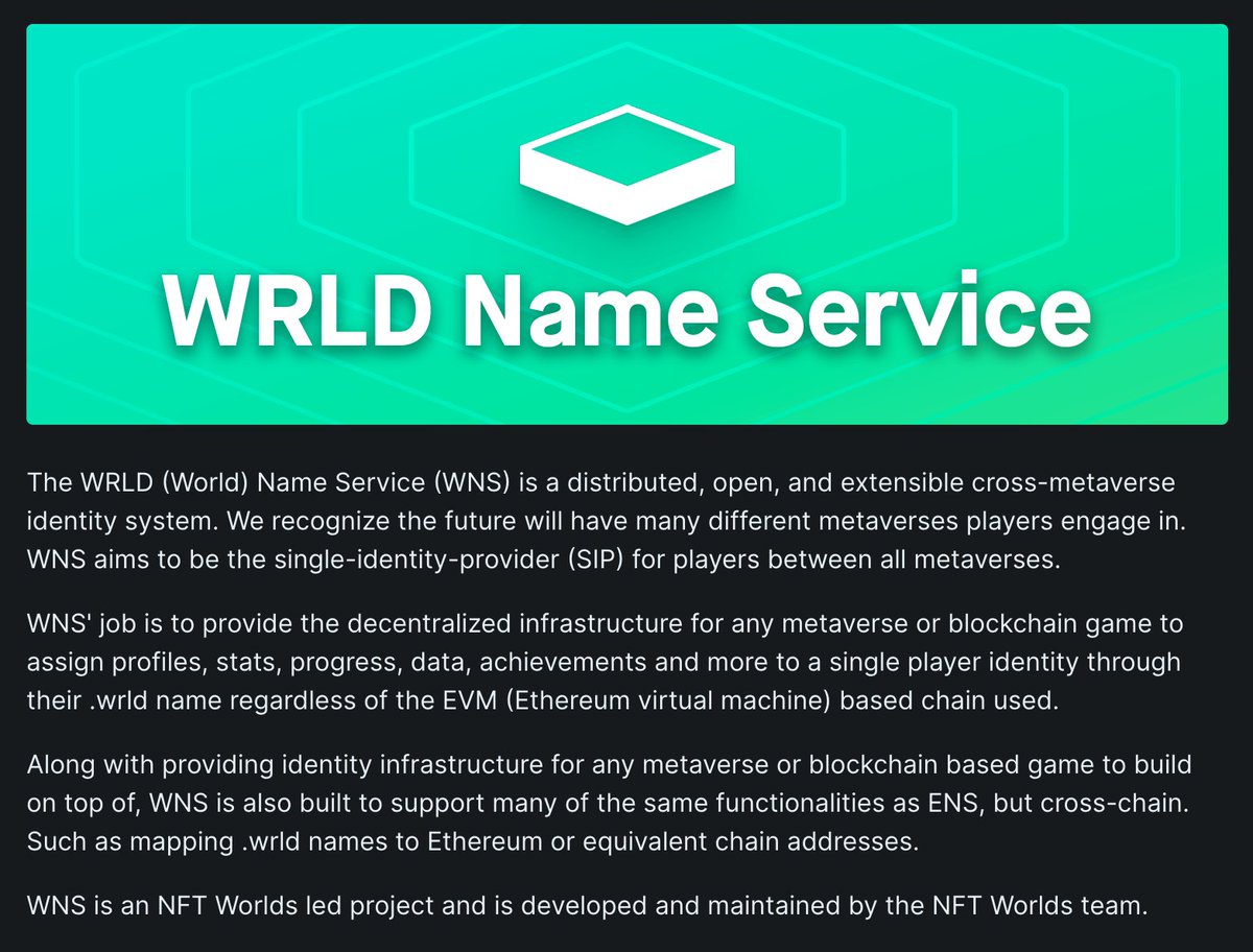WRLD Name Service is coming.