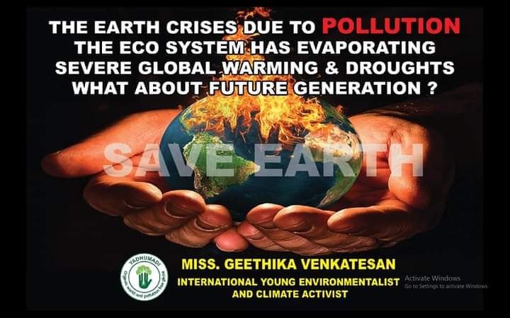 GeethikaVenkat3's tweet photo. Please Listen to Young Voices...
Are you going to handover polluted Earth to next Generation Lives ?
Are you going to gifted Drought Earth to the next generation lives ?
Are you going to Push into Hungry of the Next Generation Lives ? 
#SaveEarth 
#saveNatureEnvironment https://t.co/rEgPWcyjUr