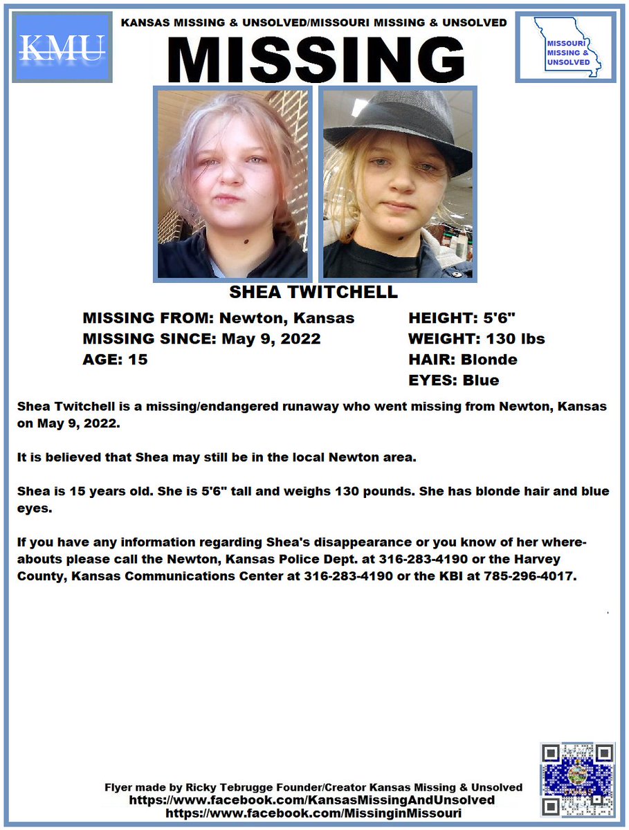 #missingperson #missing PLEASE RT/PRINT/POST!!! SHEA TWITCHELL (NEWTON, KANSAS)!!! <a href="/AnnetteLawless/">Annette Lawless 🌻</a> #KansasMissing #MissingInKS