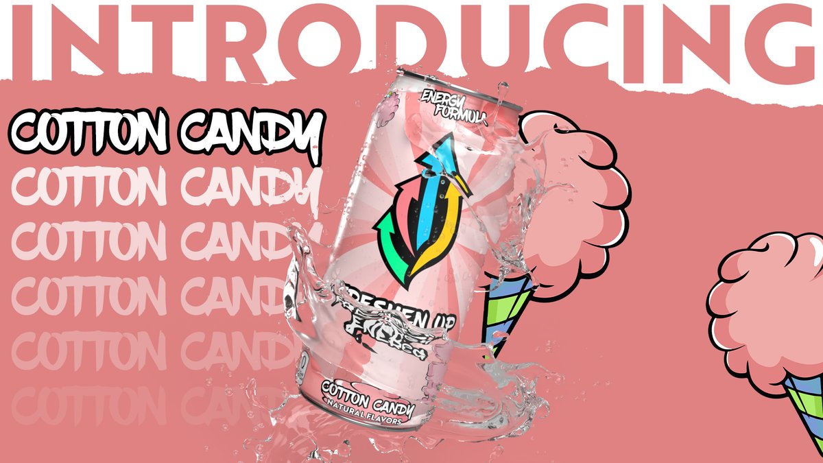DrinkFreshenUp's tweet photo. Introducing our NEWEST flavor!🚨

Cotton Candy!🎉😜

👉Only available in our cans at launch!

Grab yours in a 4-pack on June 10th 🛒https://t.co/pSiomRNLfF https://t.co/2ca5LipXr8