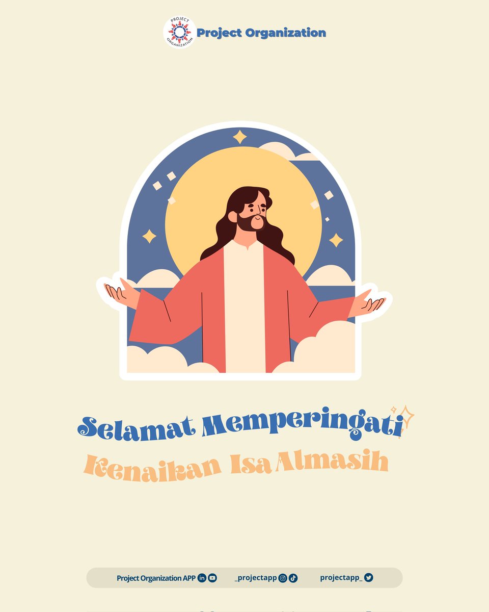 projectapp_'s tweet image. [HARI KENAIKAN ISA ALMASIH]
Pencobaan membuat, sebagian orang jatuh, tetapi sebagian orang lagi menggunakannya sebagai tangga menuju keberhasilan.

Selamat memperingati Hari Kenaikan Isa Almasih, bagi Umat Kristiani. 
Semoga damai dan kesejahteraan selalu mengiringi langkah kita.