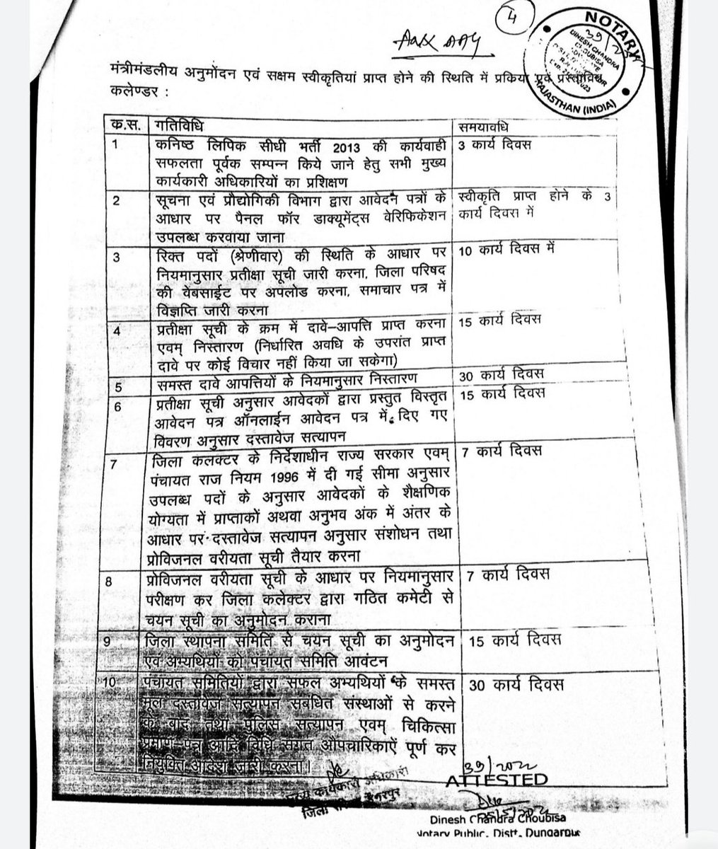 पंचायती राज एलडीसी भर्ती 2013 कि नियुक्ति प्रक्रिया के कैलेंडर के संबंध में यह एफिडेविट आज न्यायालय में राज्य सरकार के तरफ से पेश किया गया है l
और बताया है कि मंत्रिमंडलीय अनुमोदन एवं सक्षम स्वीकृतिया प्राप्त होने की स्थिति में प्रक्रिया एवं प्रस्तावित कलैंडर यह रहेगा l