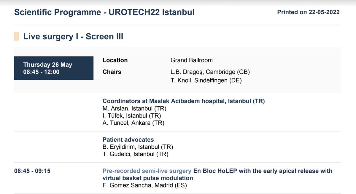 Join us for the live surgery session at #UROtech22  in just 45 minutes.
