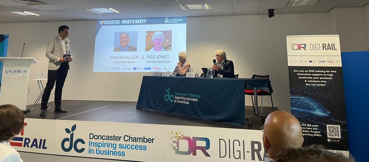 BusinessinDN's tweet photo. @MayorRos and @DoncasterDamian talking all things People, Places and Planet - our 10 year plan for the City of Doncaster #liveworkenjoy #DWN2022 @DNChamber https://t.co/Jbp7PLOFaM