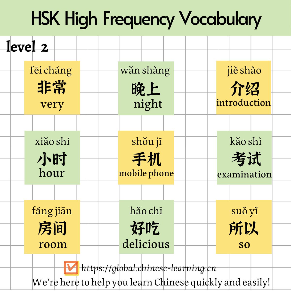GCLP1127's tweet photo. HSK2 high frequency vocabulary~if you want to pass HSK2，those words you must know~~~lets learn together~~#Chinese #Mandarin #LearnChinese #中文 #汉语 #普通话 #学中文 #HSK #Chinesetest
#ChineseLanguage https://t.co/uuPWMx5ZdA