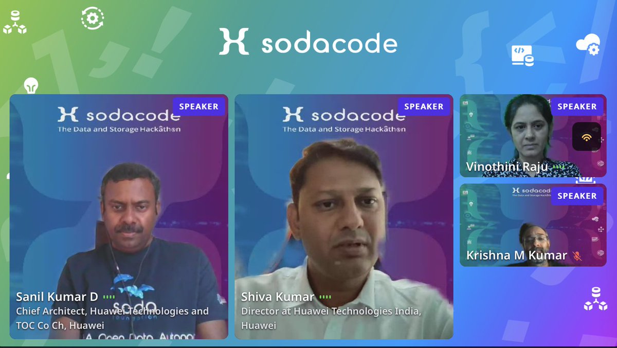 sodafoundation's tweet photo. #sodacode Day 2 #paneldiscussion Open Source Potential for Developers.
@sanilkumard, @Krishnamk00, @vinothiniraju, Shiva Kumar, and @johnbent are sharing the various opportunities and challenges of the open-source ecosystem for developers.
https://t.co/dRRar5m1jk https://t.co/7vUbTHb3cZ